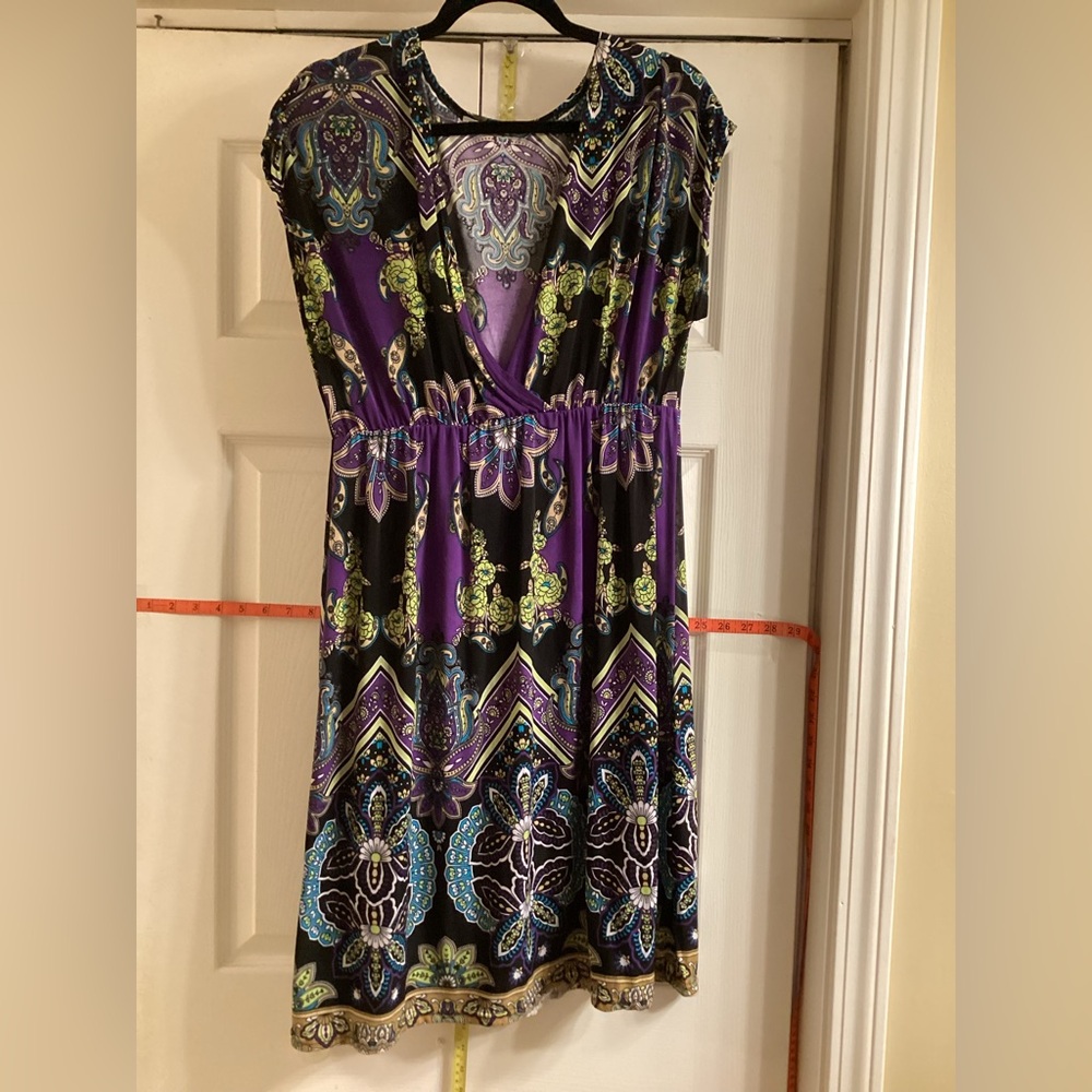 Elegant Purple and Black Women's Dress